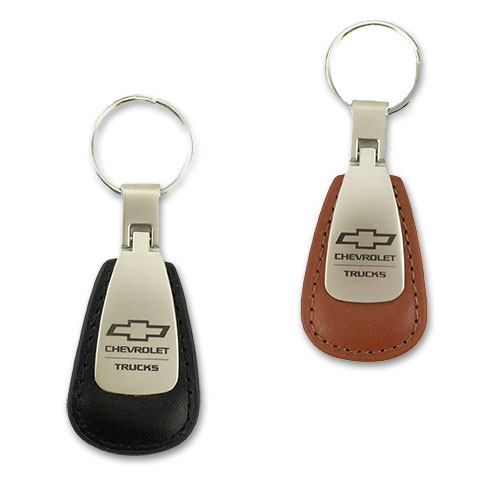 Chevy Truck Leather Teardrop Key Tag