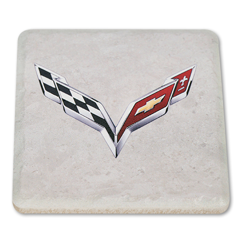 C7 Corvette Flag Stone Coaster