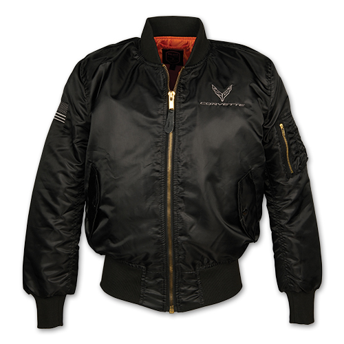 C8 Corvette, Mens Next Generation 2020 FLAG FLIGHT JACKET C8 Corvette, Mens Next Generation 2020 FLAG FLIGHT JACKET