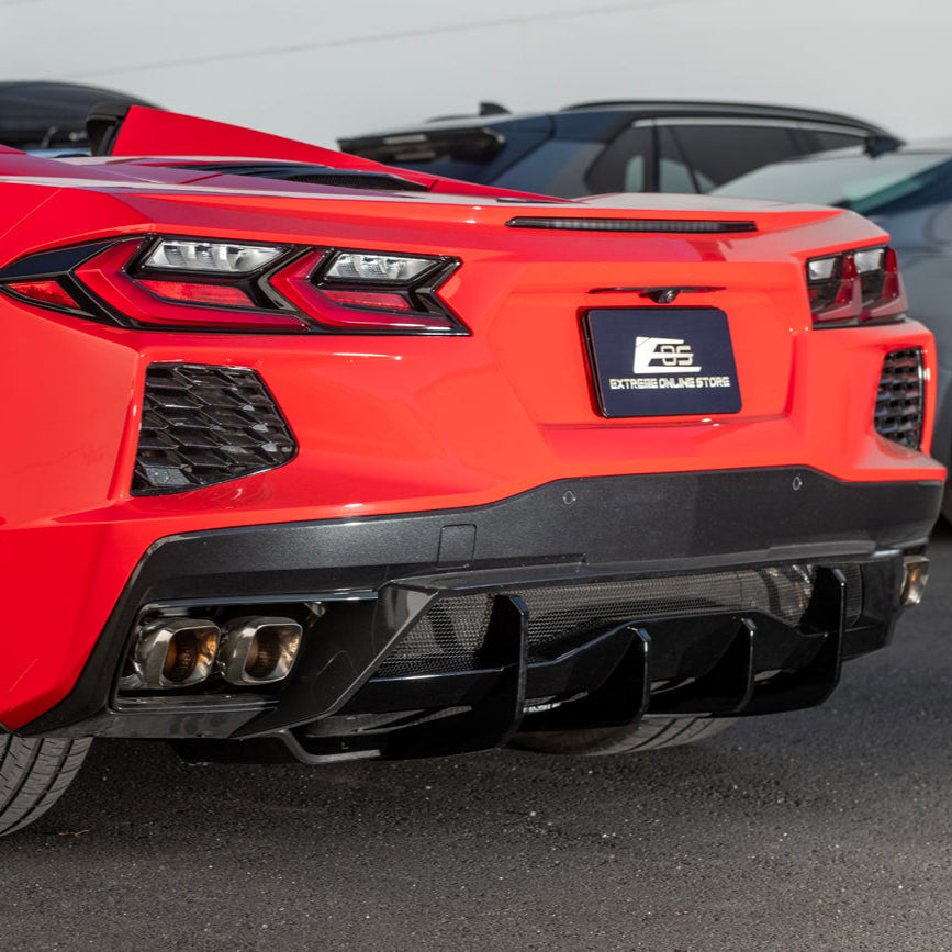 Corvette C8 Rear Bumper Add-On Diffuser Lip, Carbon Flash Metallic