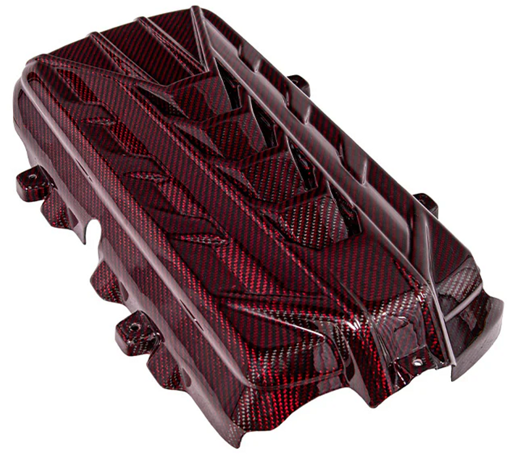 20-25+ C8 Corvette Carbon Fiber LT2 Engine Cover Red - EOS