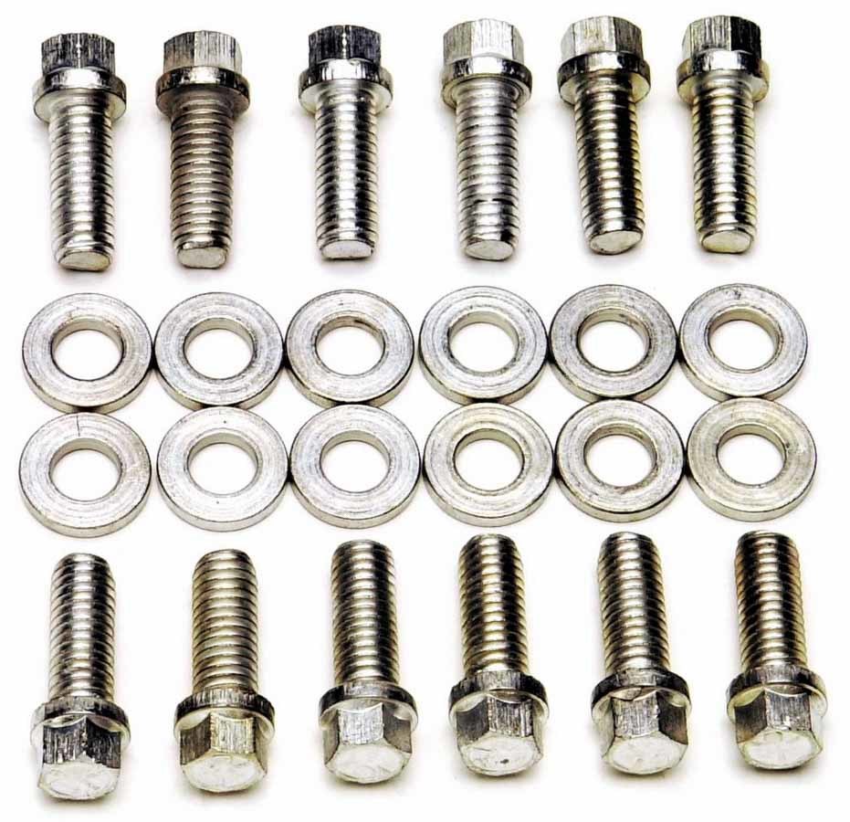 EDELBROCK Intake Manifold Bolt Kit, Hex Head, Steel, Cadmium, Small Block Chevy, Kit