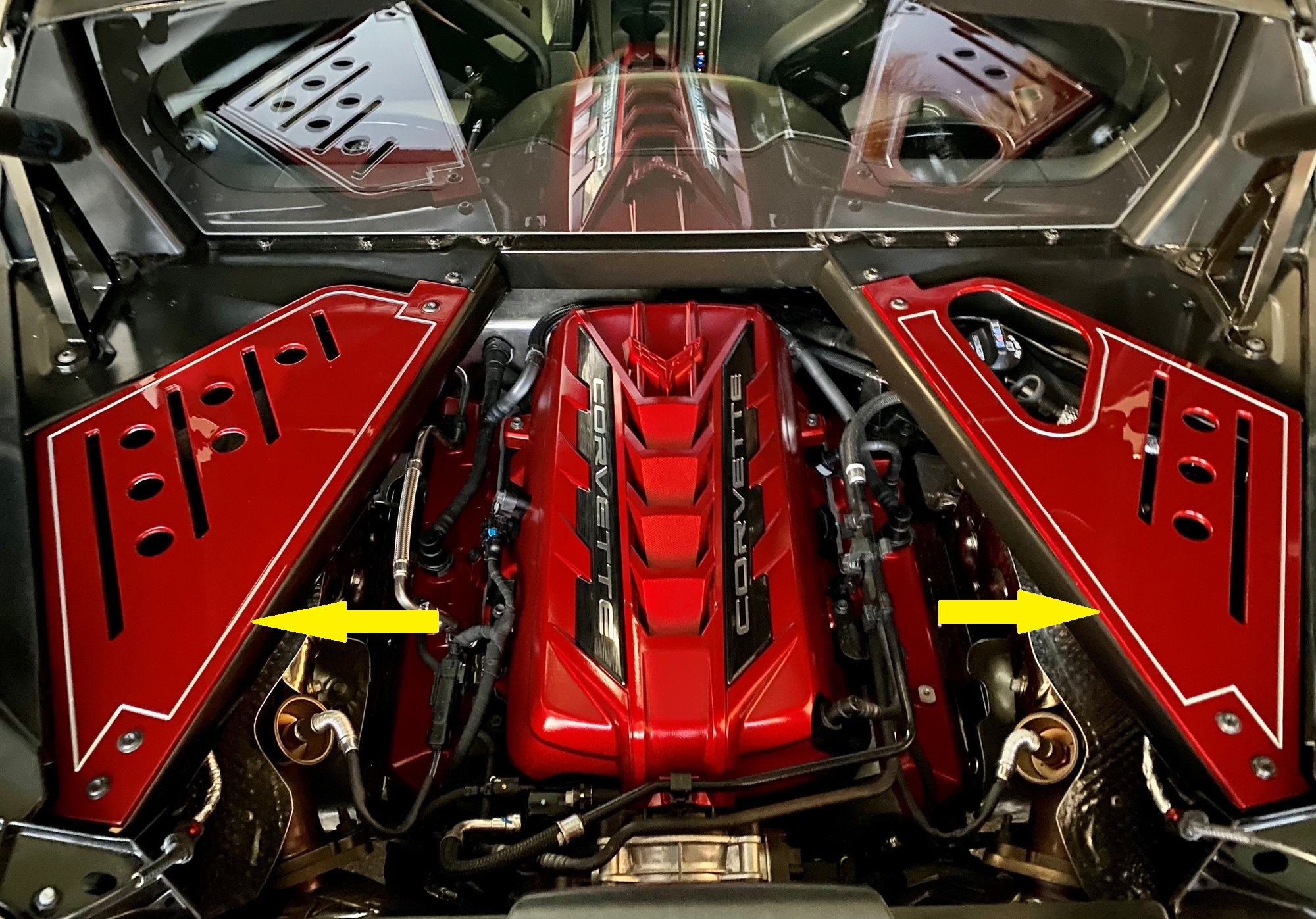 LT2 Engine Cover, Edge Red, C8 Corvette, ACS Composite