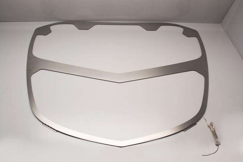 C7 Stingray, Z51 Corvette Hood Panel Trim with Center Brace Brushed- Illuminated LED