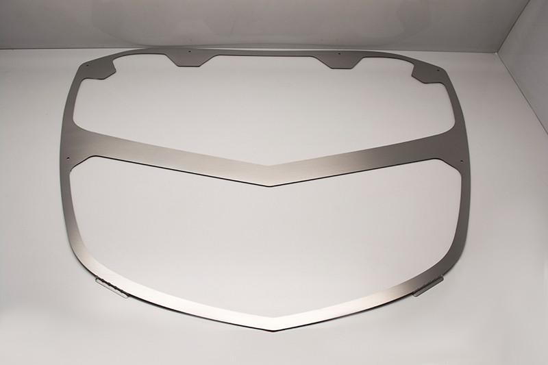 C7 Stingray, Z51 Corvette Hood Panel Trim with Center Brace Brushed Finish