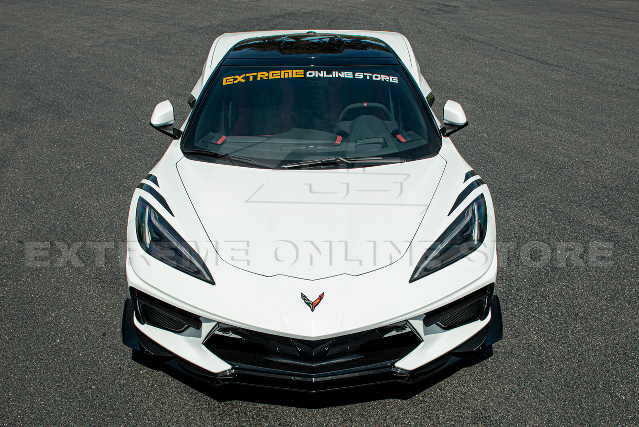 20-23+ C8 Corvette Z07 Style Splitter and Canards Carbon Flash