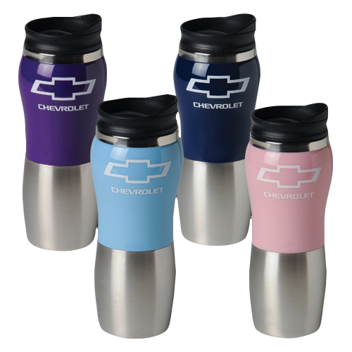 Chevrolet Bowtie Logo 14 Oz. 2-Tone Travel Thermal Stainless Steel Mug Tumbler