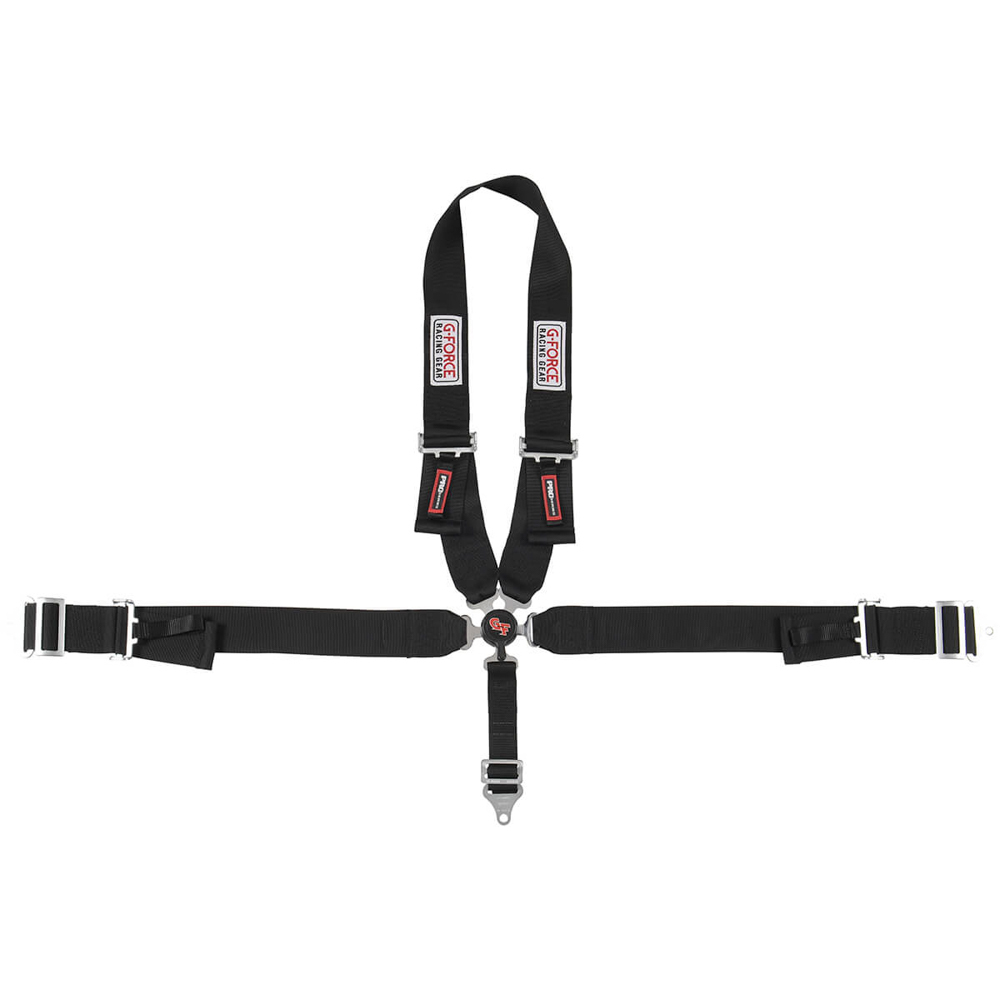 G-FORCE 5pt Harness Camlock Black U Shoulder Pull-Dn