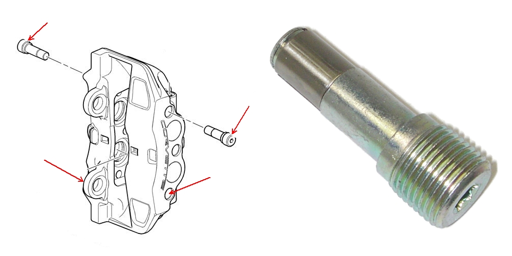 C6 Z06, ZR1, Grand Sport Corvette Brake Caliper Pin, Bolt, Single GM OEM 19121796