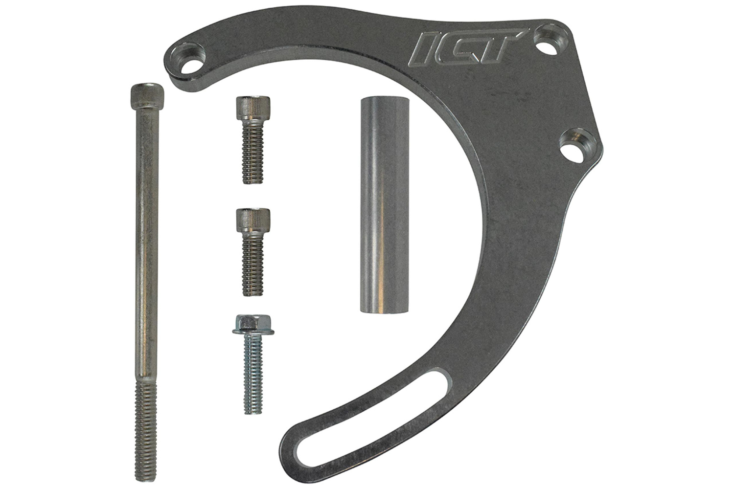 ICT BILLET Alternator Bracket, Passenger Side, Water Pump Mount, Aluminum, Natur