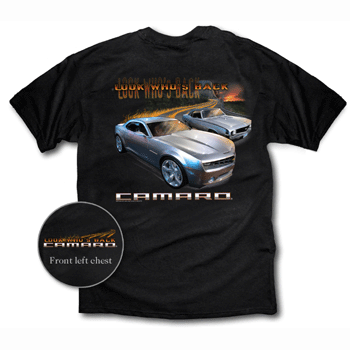 Camaro Look Who's Back Black Tee Shirt Large -CVLBC