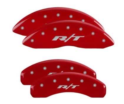 MGP Brake Caliper Cover, R/T Script Logo, Aluminum, Red, Dodge Durango 2011-18, Set of 4