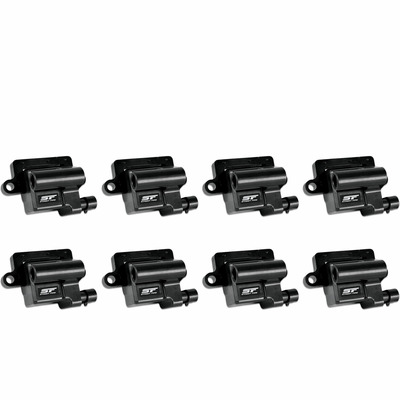 Ignition Coil Pack, Street Fire, Female Socket, 48000V, Square, Black, GM LS-Series, Set of 8 TRUCK 99-07