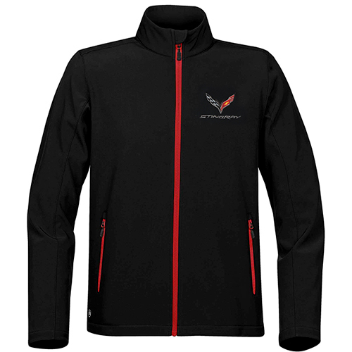 C7 Stingray Corvette Mens C7 Stingray Logo Matrix Soft Shell Jacket