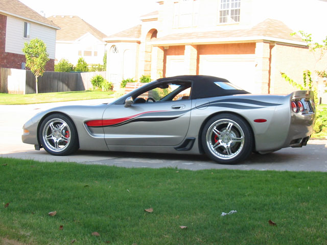 C5 Corvette, Side Stripe, Flag Style, in Single Color Stripes Kit