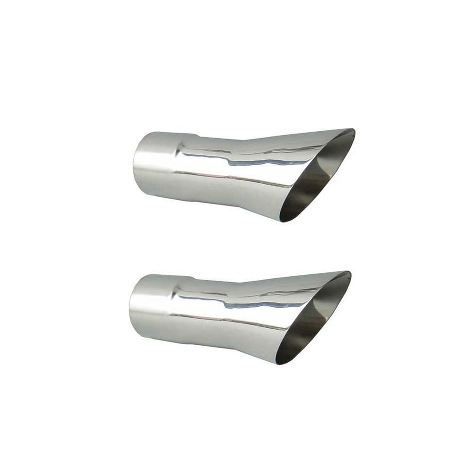 Exhaust Tip, Olds 442 Trumpet Exhaust Tips, Slip-On, 2.5 in Inlet, 4 in Round Ou