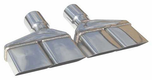 Exhaust Tip, Clamp-On, 2.5 in Inlet Pipe Diameter, Dual 2.25 in Square Outlets,