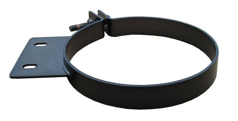 Exhaust Clamp, Stack Clamp, 7 in Diameter, Stainless, Black Powder Coat / Polish