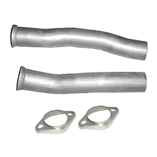 Intermediate Pipes, Flow Tube Kit, 2.5 in Diameter, Stainless, Natural, Pypes Ex