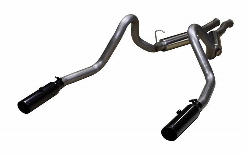 Exhaust System, Cat-Back, 2.5 in Tailpipe, 3.5 in Black Tips, Stainless, Natural