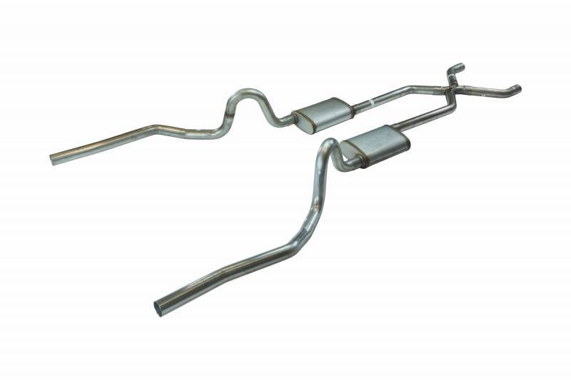 Exhaust System, Header-Back, 2.5 in Diameter, 2.5 in Tips, Stainless, Natural, G