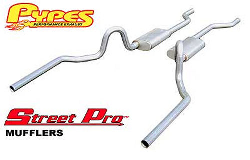 Exhaust System, Header-Back, 2.5 in Diameter, 2.5 in Tips, Stainless, Natural, G