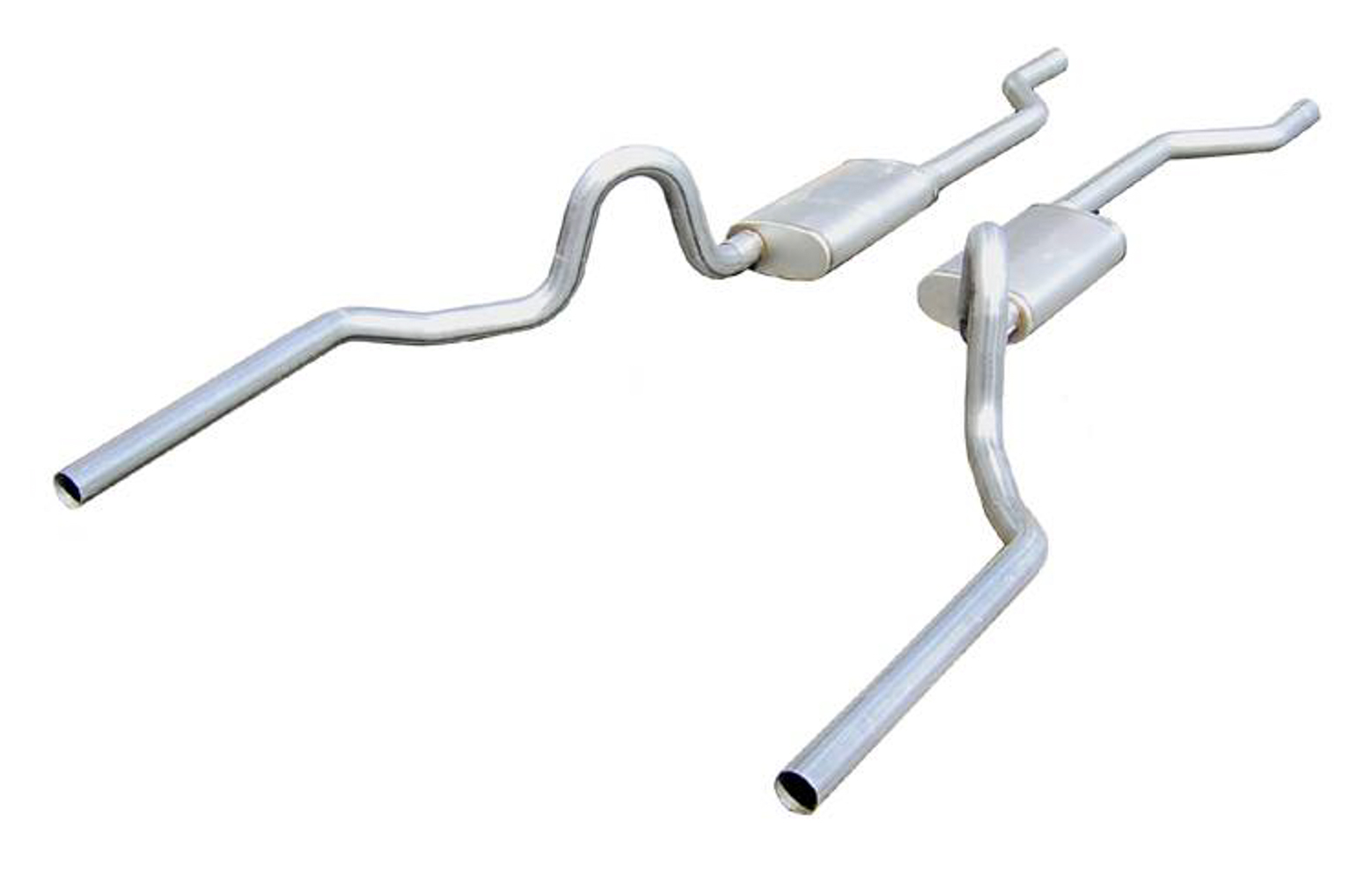 Exhaust System, Turbo Pro, Header-Back, Dual Rear Exit, 2.5 in Diameter, Stainle