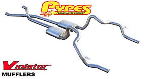 Exhaust System, Header-Back, 2.5 in Diameter, 2.5 in Tips, Stainless, Natural, G