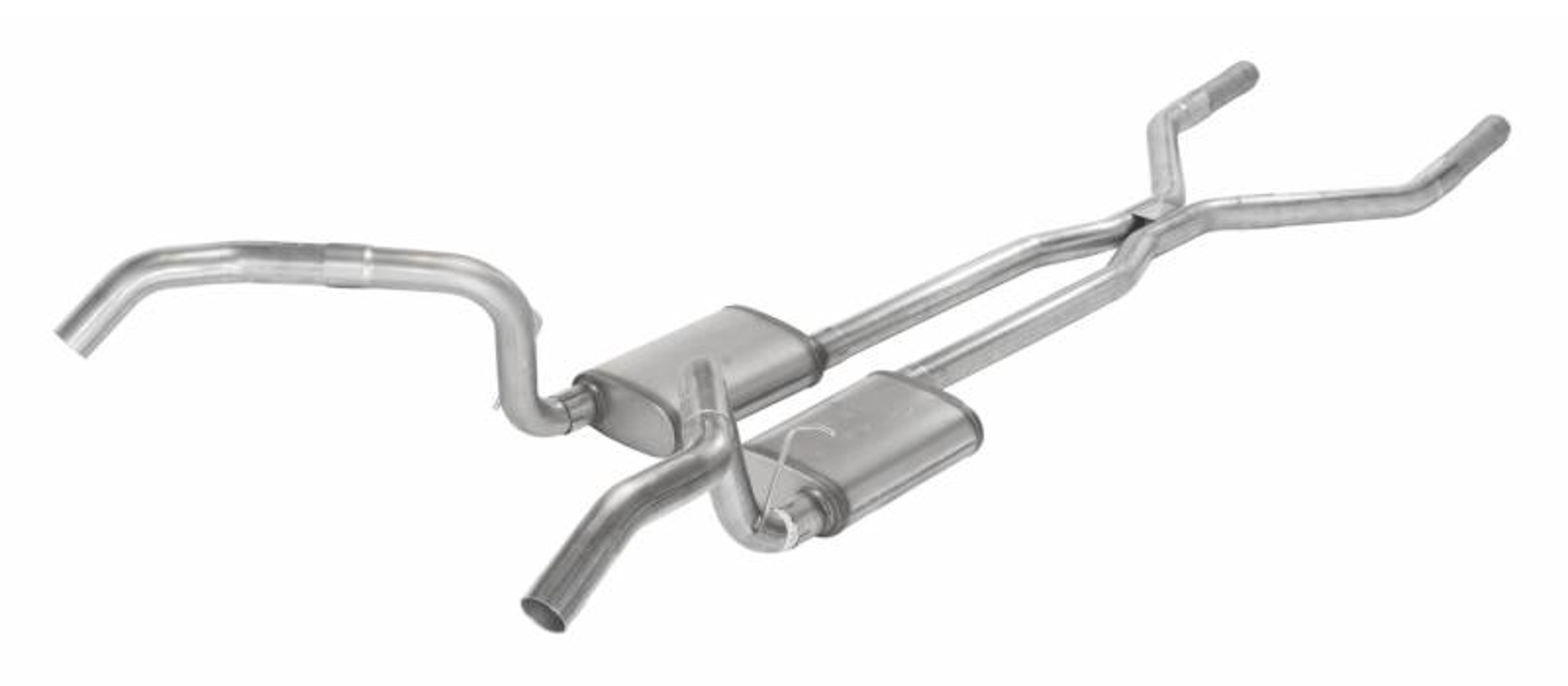 Exhaust System, H-Bomb Street Pro, Header-Back, 2.5 in Diameter, Dual Rear Exit,