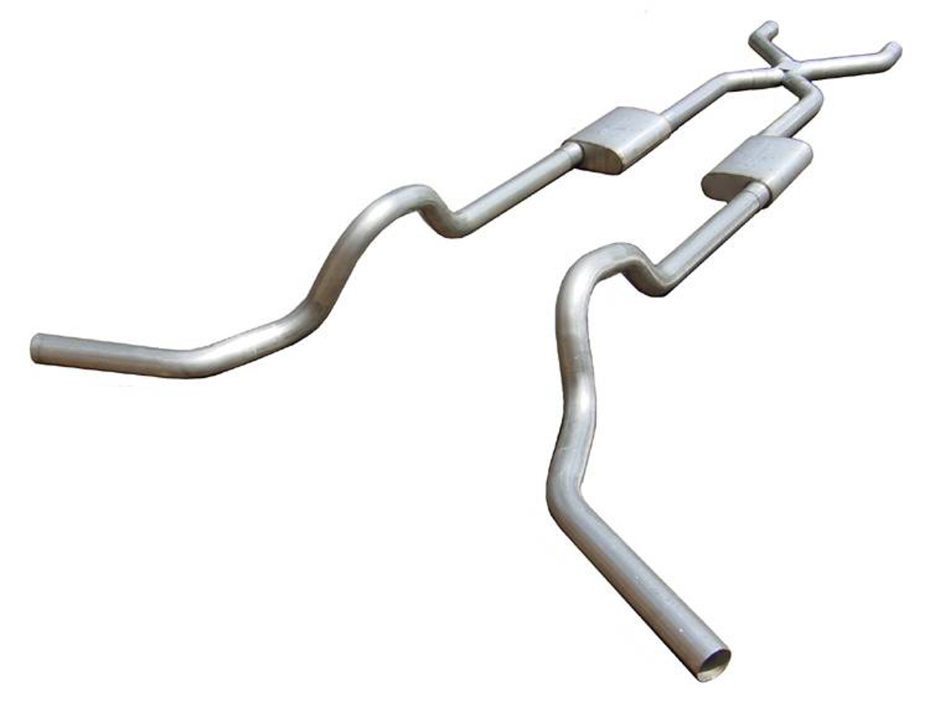 Exhaust System, Turbo Pro, Header-Back, Dual Side Exit, 2.5 in Diameter, Stainle