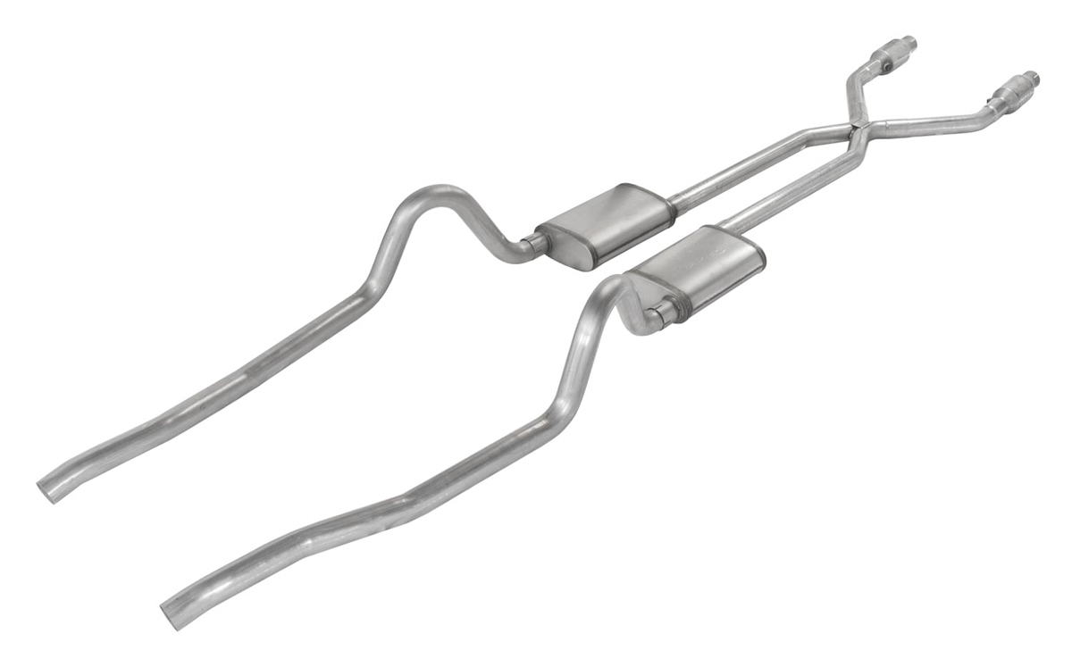 Exhaust System, Header-Back, X-Pipe, 2.5 in Diameter, Stainless, Natural, Mopar