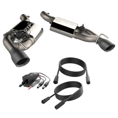 2016-24 Camaro SS BLACK  Dual-Tip, Axle Back Exhaust Kit W/ Cutouts, QTP