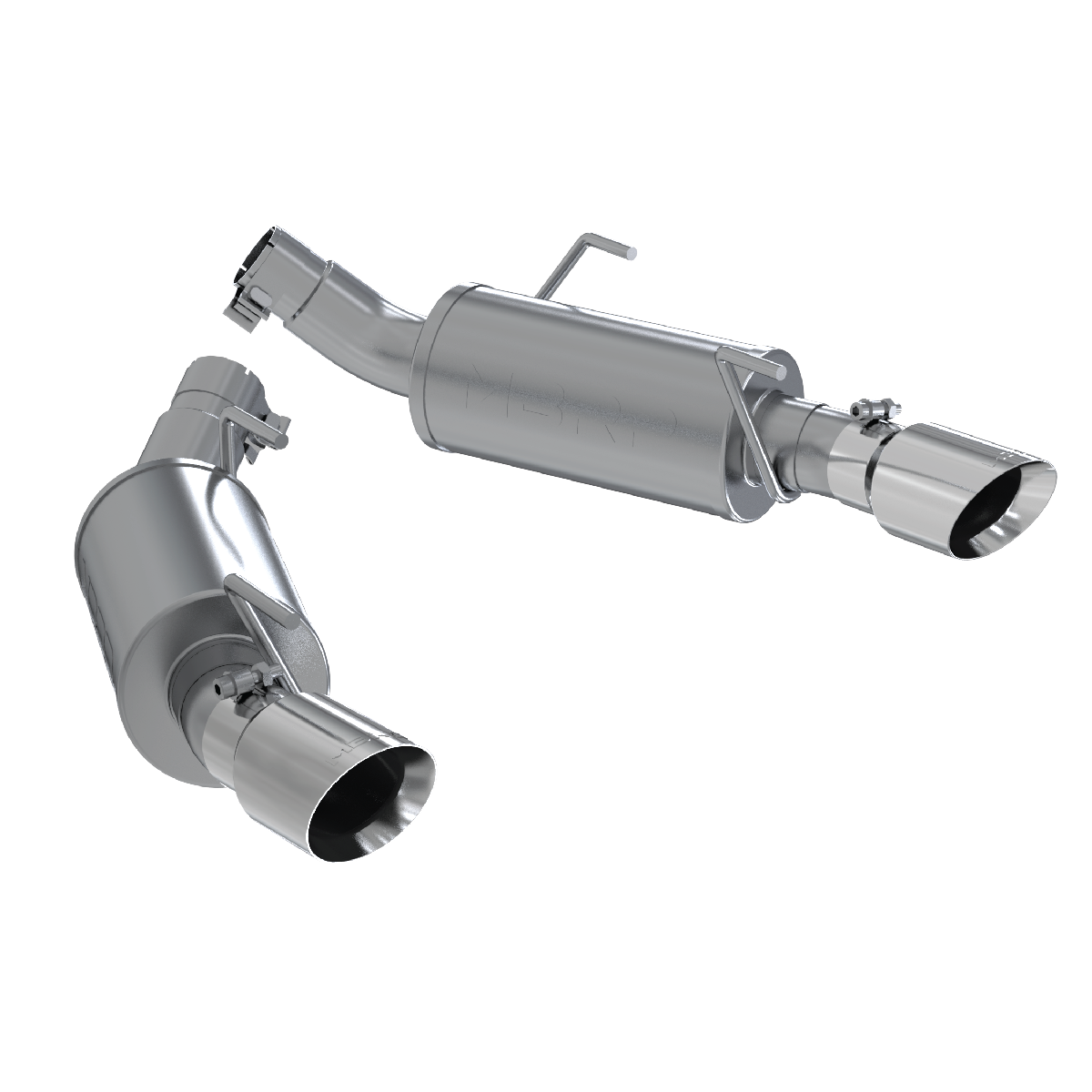 Dual Mufflers Axle Back Split Rear T304 Stainless Steel For 05-10 Mustang GT 4.6