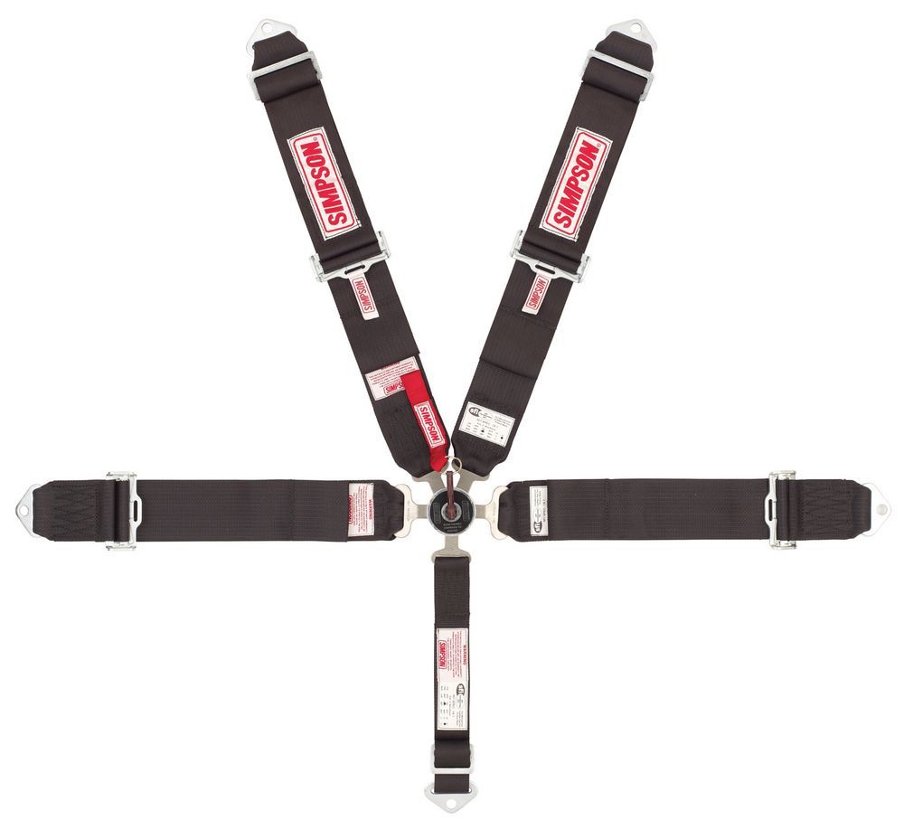 SIMPSON SAFETY Harness - 5 Point - Camlock - SFI 16.1 - Pull Up Adjust - Bolt-On