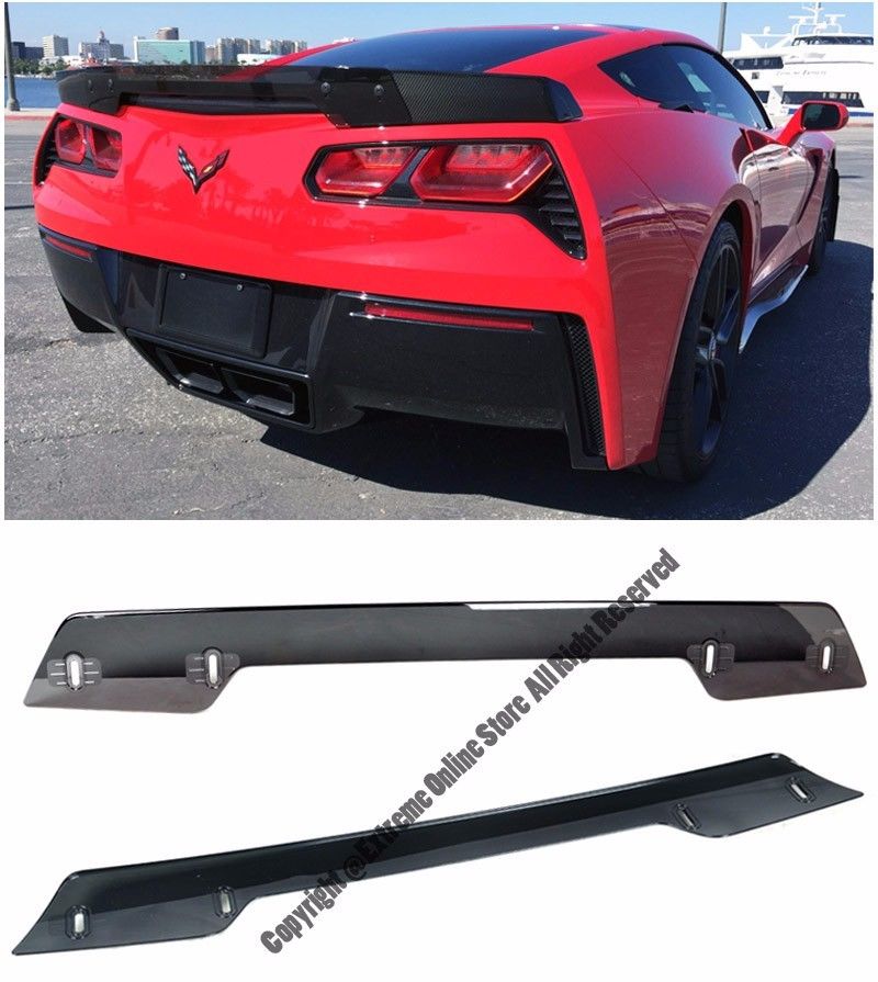 C7 Corvette  2014- All Trim Models Z06's Z07 Stage 3 Smoke Tint Center Wickerbill Spoiler ABS Plastic