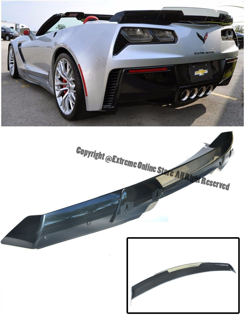 C7 Corvette  2014- All Trim Models Z06's Z07 Stage 3 Style Carbon Flash Painted Rear Spoiler W/ Light Tint Center Wicker Bill Sp