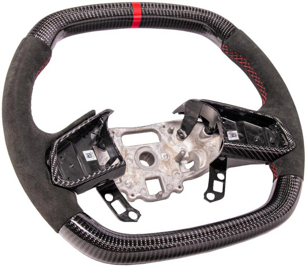 20-25+ C8 Corvette Carbon Fiber Steering Steering Wheel Alcantara W/ Carbon Fibe