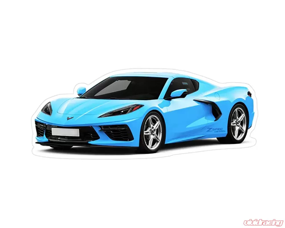 ZSPEC Design Chevrolet Corvette C8 Light Blue Sports Car Vinyl Decal/Sticker