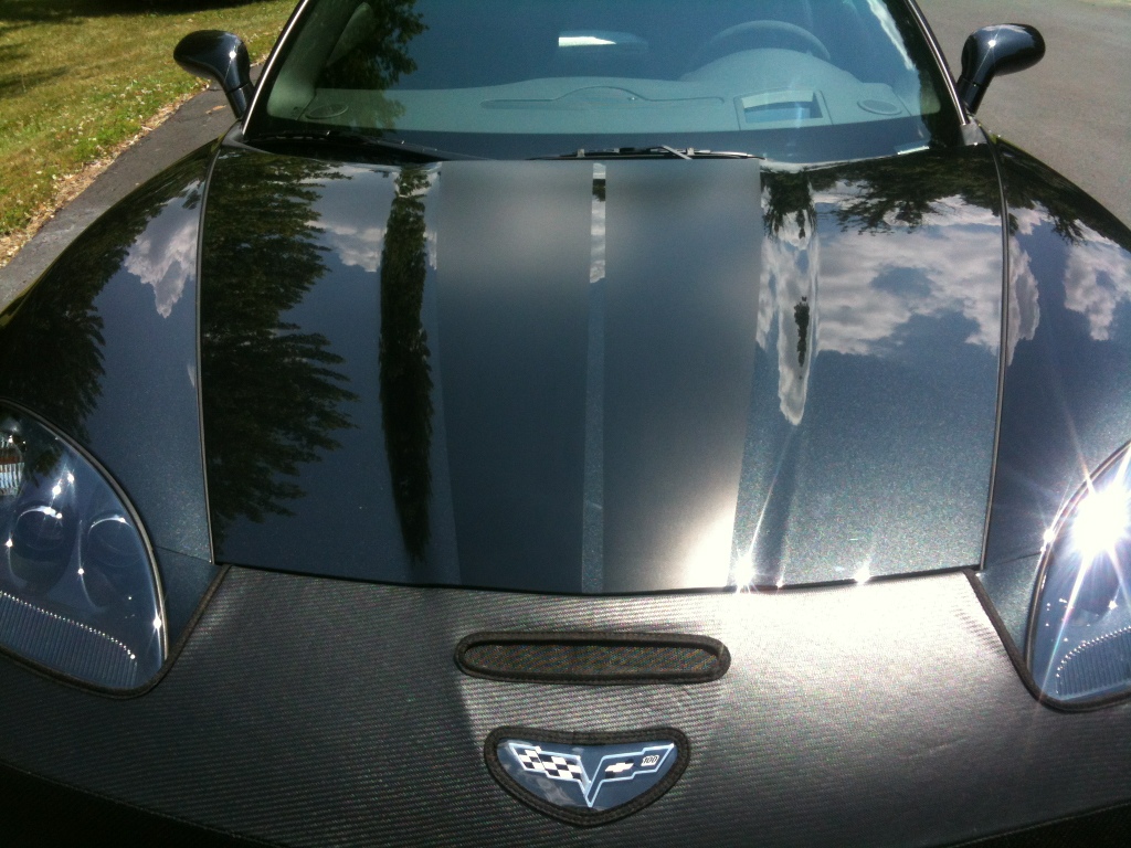 C6 ZR1 Corvette CoverCraft Colgan Orignal Bra, Nose Mask, Black Carbon Fiber Embossed