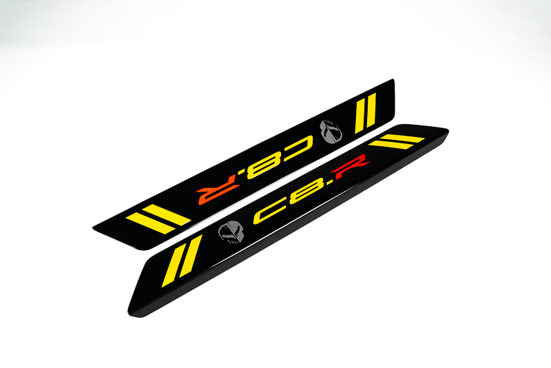 2020-25 AMT C8 Corvette Carbon Flash C8R Door Sill Plate Covers, Yellow