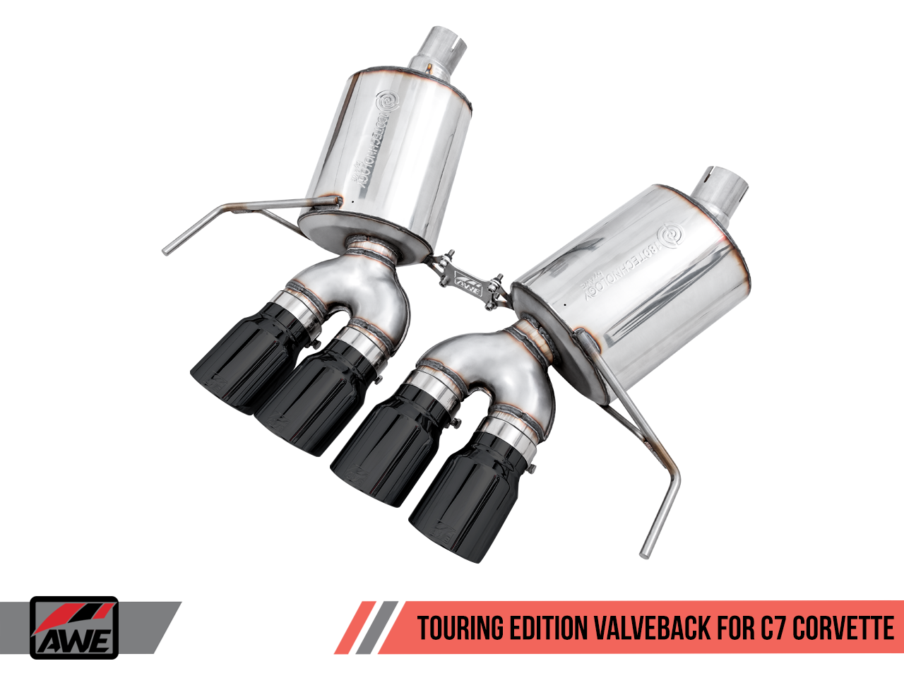 AWE Track Edition Valveback Exhaust C7 Corvette w/ AFM Valves, Stingray, Z51 Auto, GS Auto, Black Tips