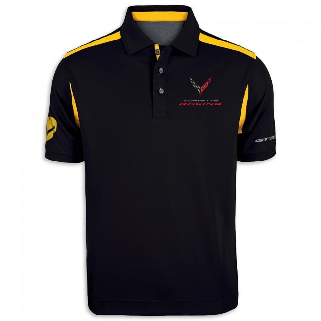 C8 Corvette  Corvette Racing Two-Tone Polo, Black/Yellow