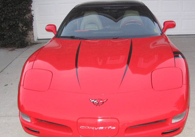 C5 Corvette, Hood Stripe Style 1, Single Color Stripes Kit