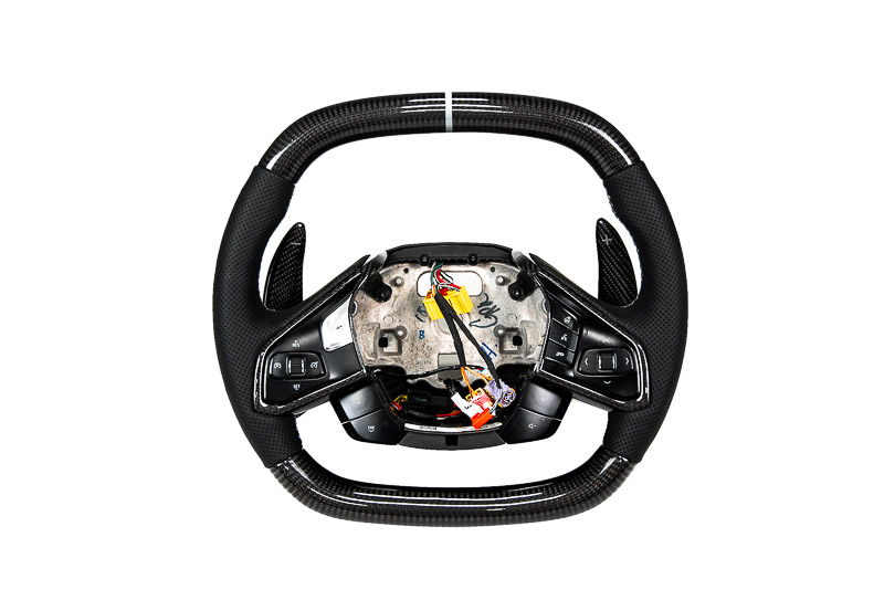 Paragon Performance C8 Z06 Style Corvette Carbon Fiber Steering Wheel, Light Gra