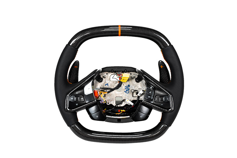 Paragon Performance C8 Z06 Style Corvette Carbon Fiber Steering Wheel, Orange