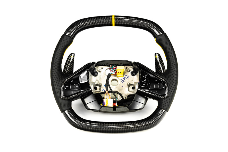 Paragon Performance C8 Z06 Style Corvette Carbon Fiber Steering Wheel, Yellow