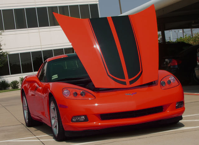 C6 Corvette Hood Stripe - CE Single  Color Stripes