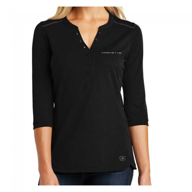 C8 Corvette, Next Generation 2020 Corvette Ladies Ogio® Henley Shirt