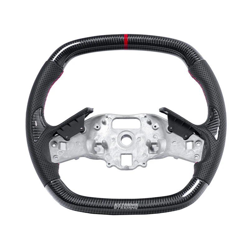 Corvette C8 Carbon Fiber Steering Wheel withOUT LED top Display with Side Grip