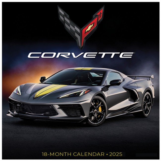 2025 Corvette 18 month Wall Calenda, 12" x 24" dimensions